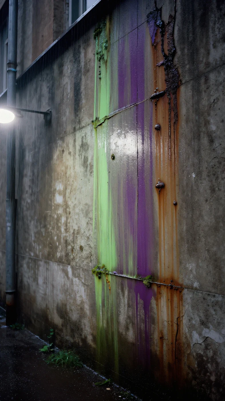 Corroded ferroconcrete wall 4K — 4K neon background