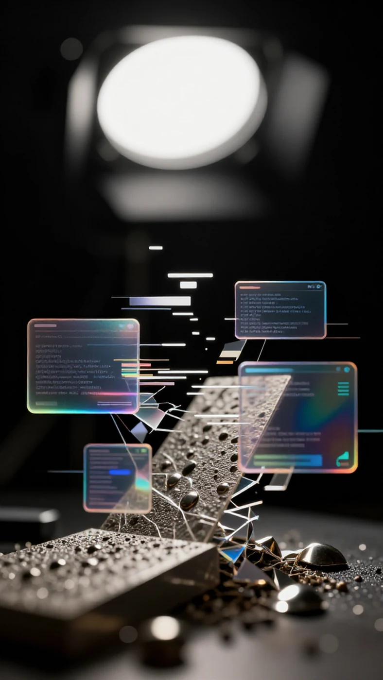 Metallic sheen, fractured light 4K — 4K abstract background