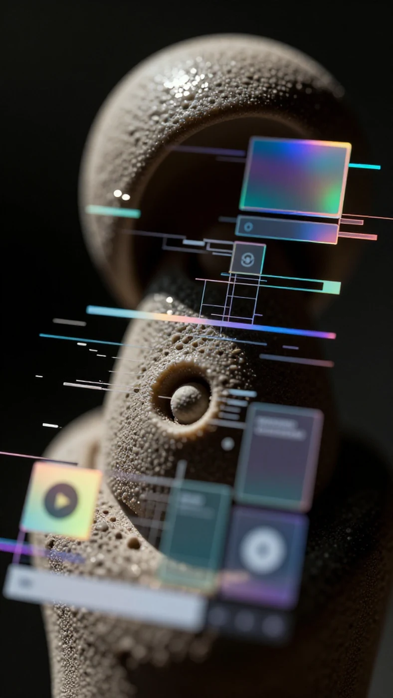 Fragmented Hologram, Rising UI 4K — 4K abstract background