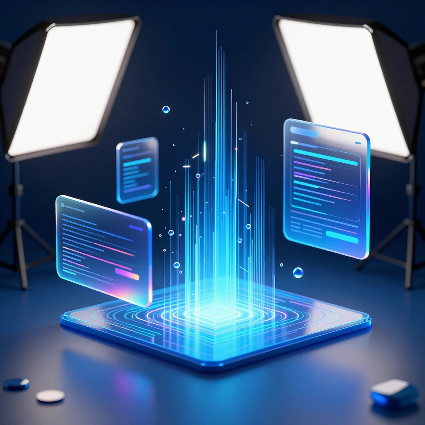 Holographic UI, Rising Streamer 4K — 4K abstract background