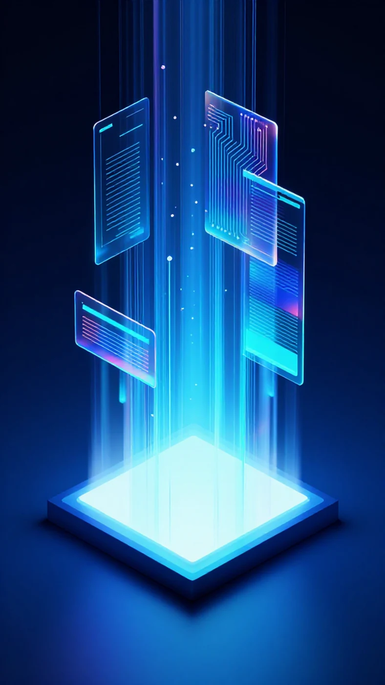 Intricate Circuit Board, Glitch Hologram 8K — 4K abstract background