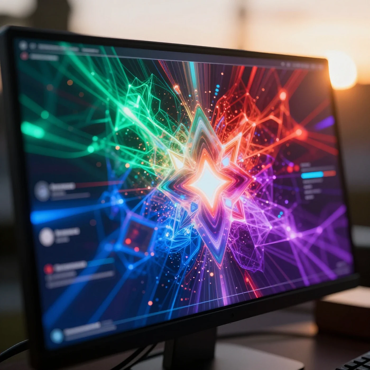 Photorealistic 4K, golden hour — 4K abstract background