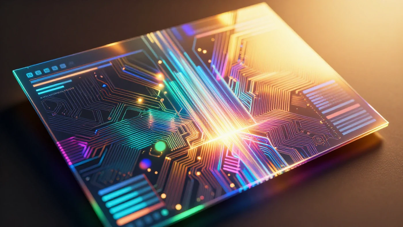 Geometric Circuitry, Iridescent Hologram 4K — 4K abstract background