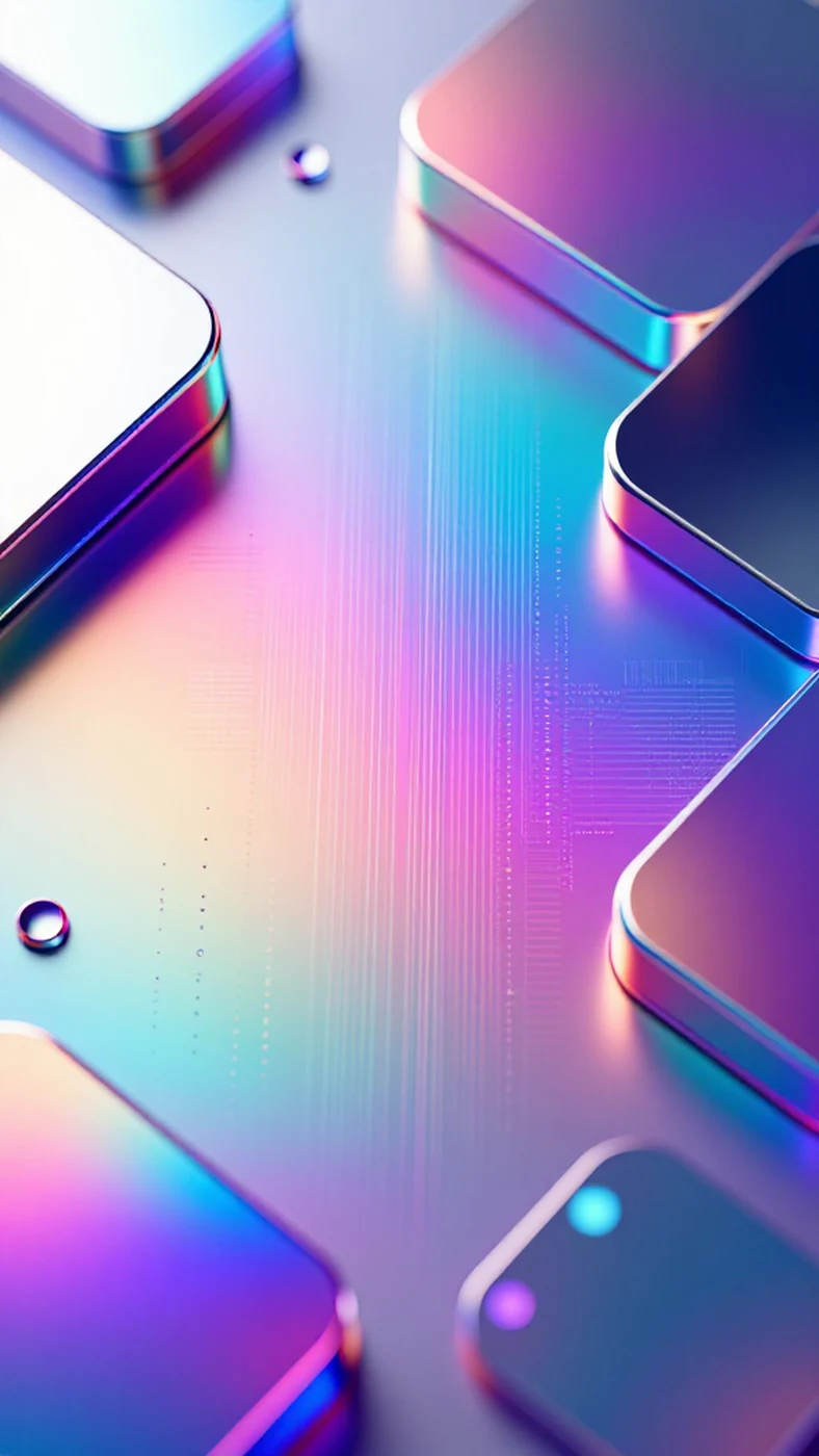 Polished Chrome, Iridescent Hologram 4K — 4K abstract background