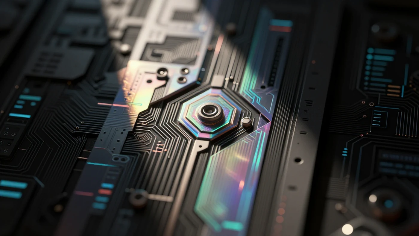 Intricate Circuitry, Shimmering Hologram 4K — 4K abstract background