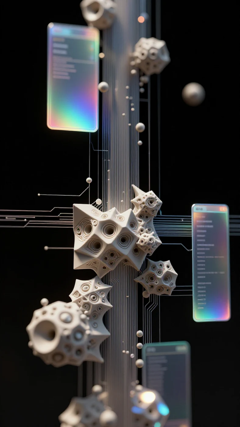 Intricate Circuitry, Shimmering Hologram 4K — 4K abstract background
