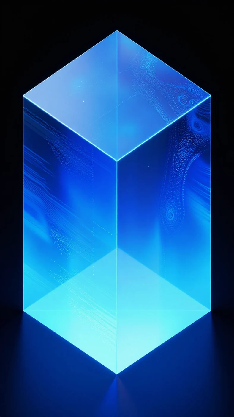 Isometric Hologram, Blue Fractal Distortion 4K — 4K abstract background