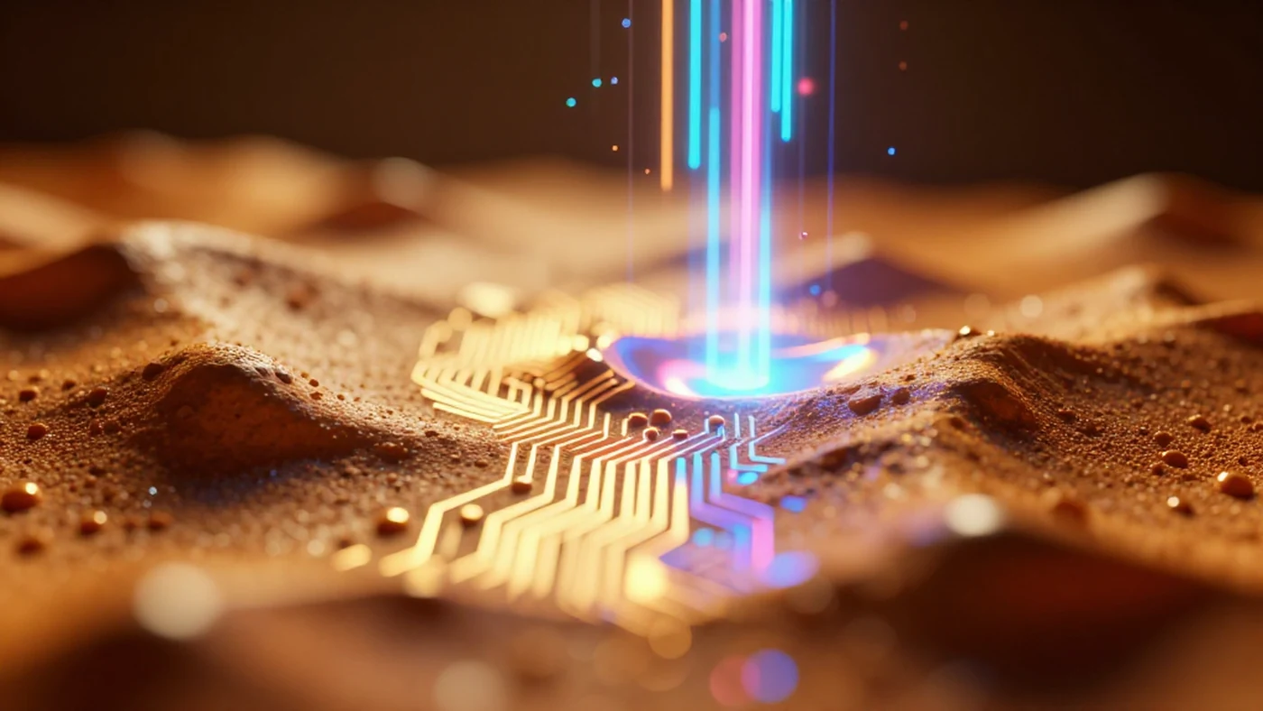 Photogrammetry scan, neon glow 4K — 4K abstract background
