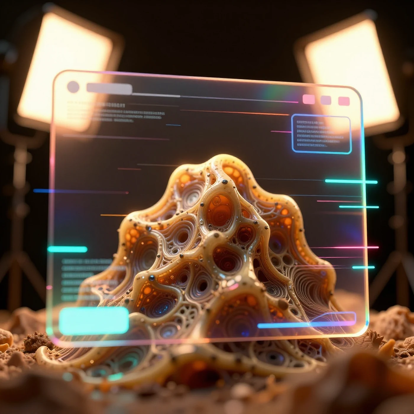 Holographic UI, Rising Streamer 4K — 4K abstract background