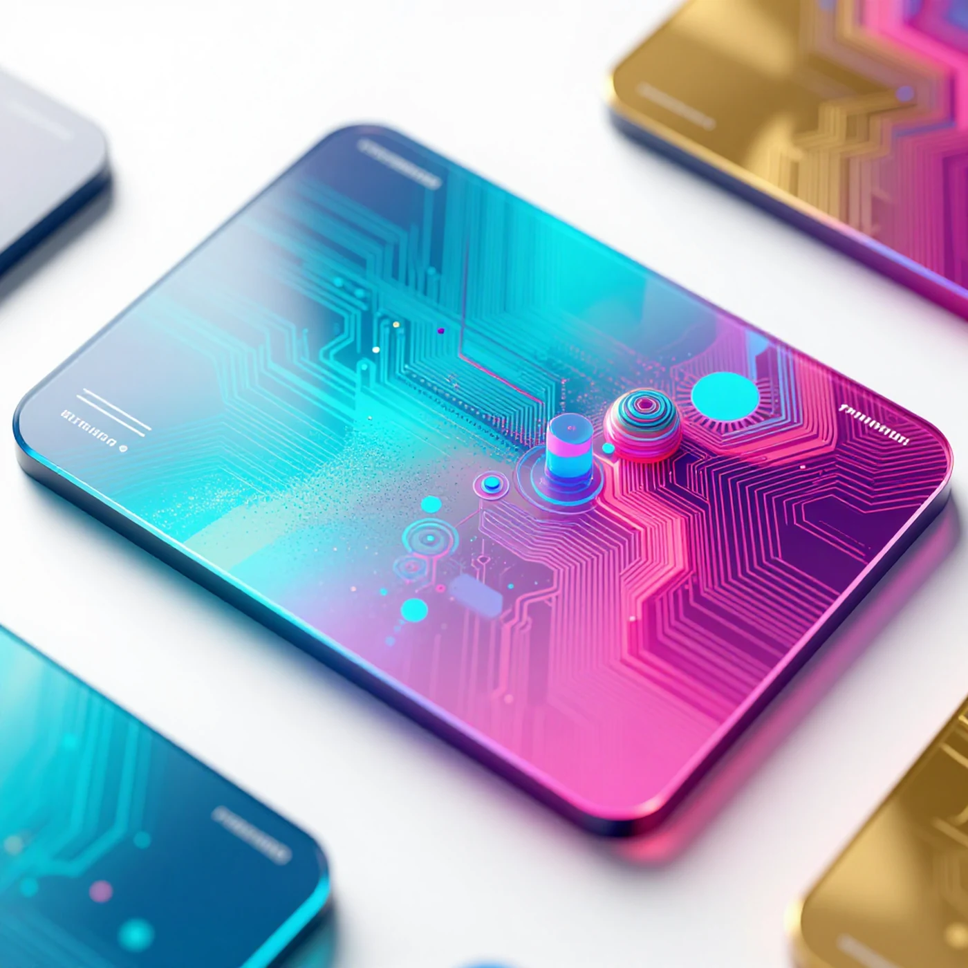 Intricate Circuitry, Shimmering Cyan Hologram 4K — 4K abstract background