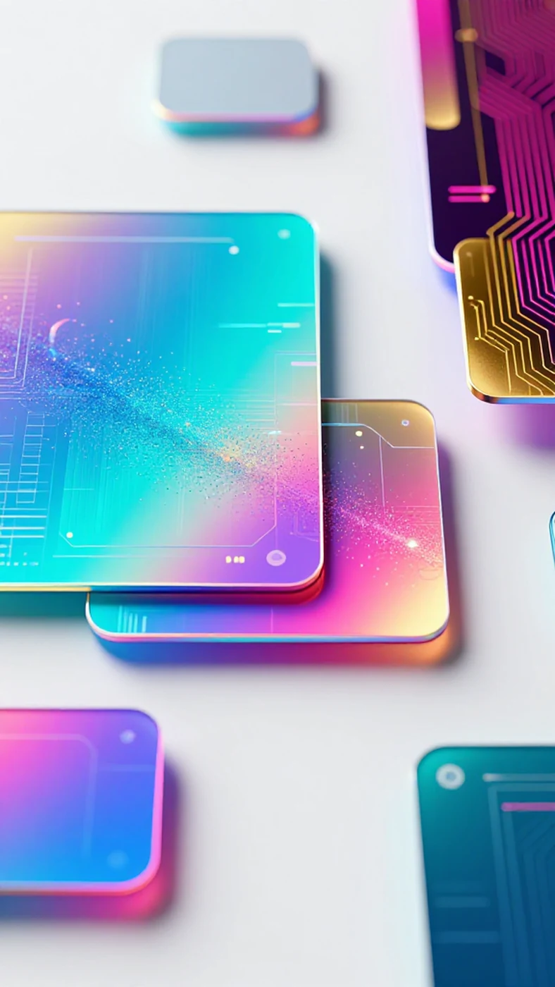 Intricate Circuitry, Shimmering Cyan Hologram 4K — 4K abstract background