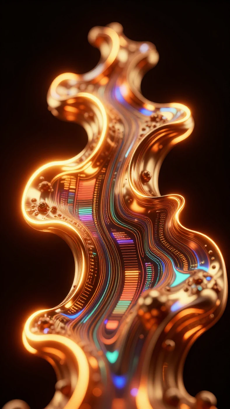 Holographic Distortion + Shimmering Surfaces 4K — 4K abstract background