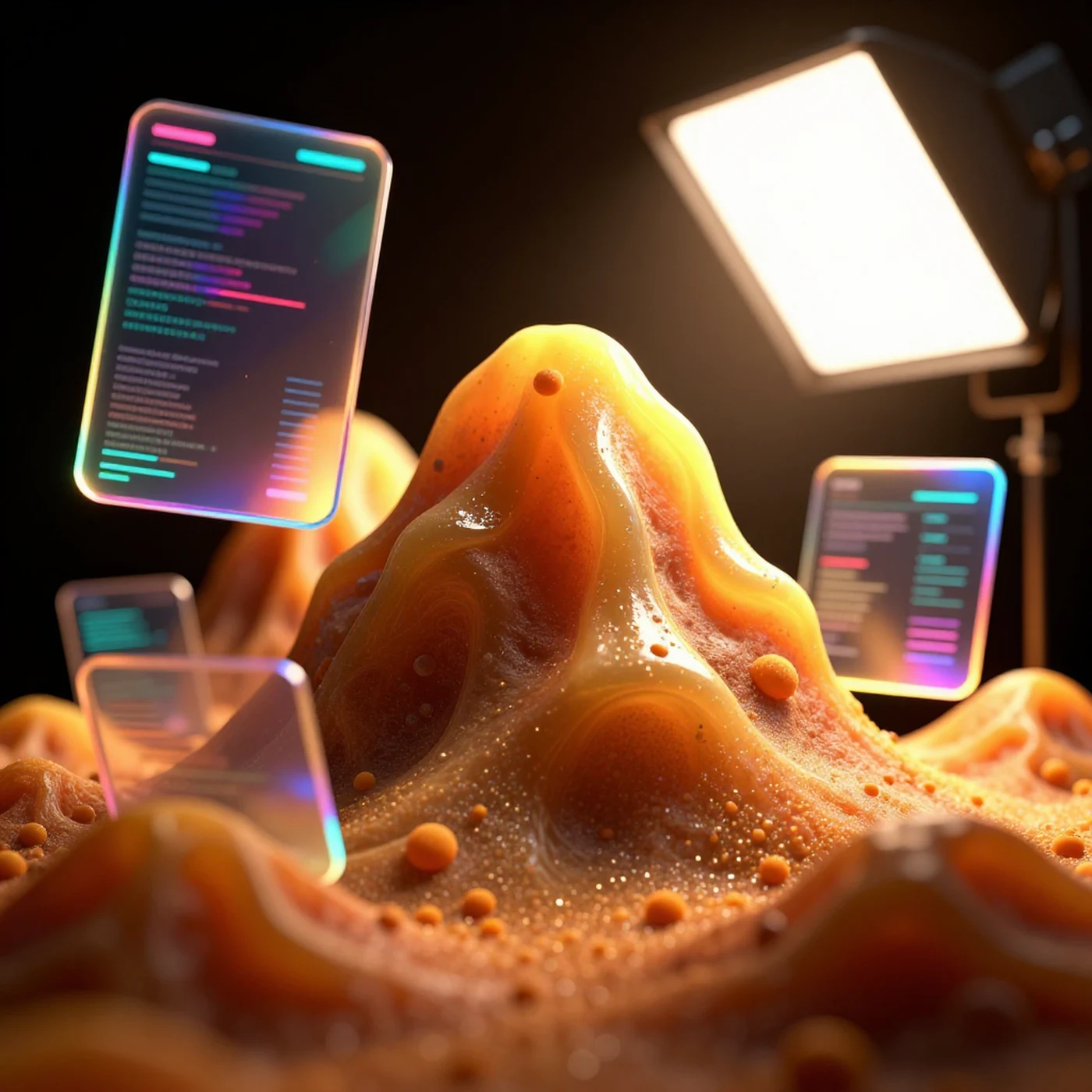 Holographic UI, Neon Glow, 8K Render — 4K abstract background