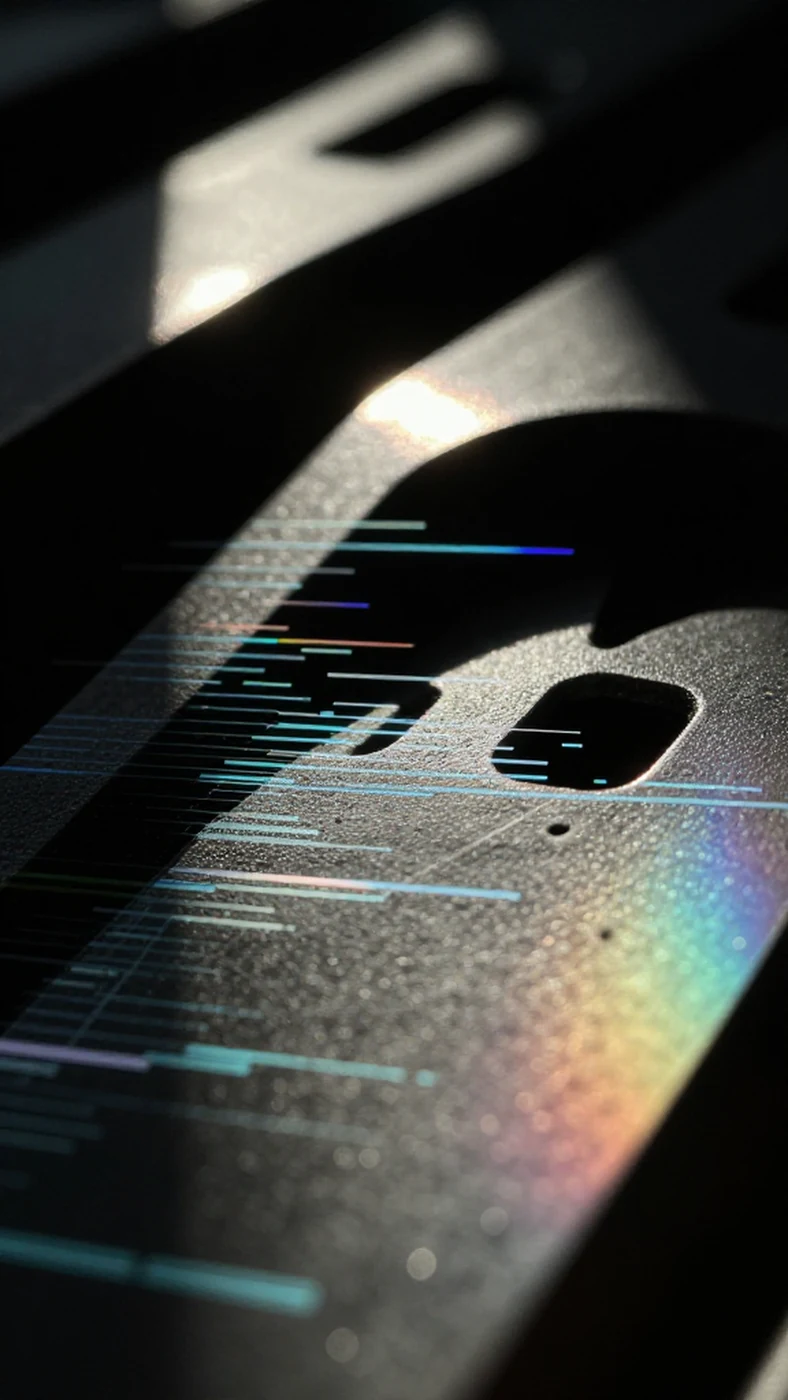 Fragmented Data Stream, Iridescent Sheen 4K — 4K abstract background