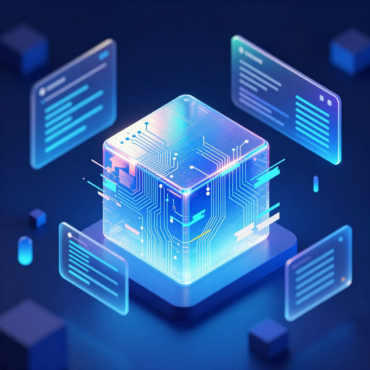 Intricate Circuit Patterns, Shimmering Hologram 4K — 4K abstract background