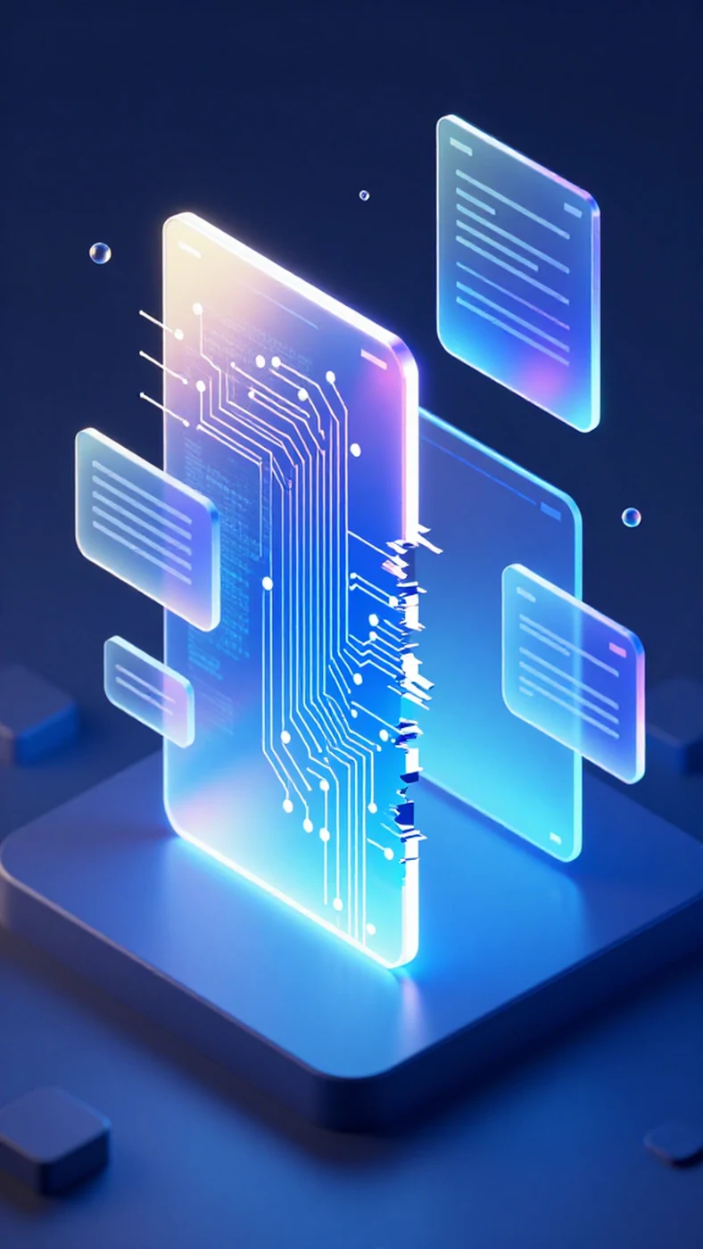 Fragmented Data Streams, Shimmering Hologram 4K — 4K abstract background