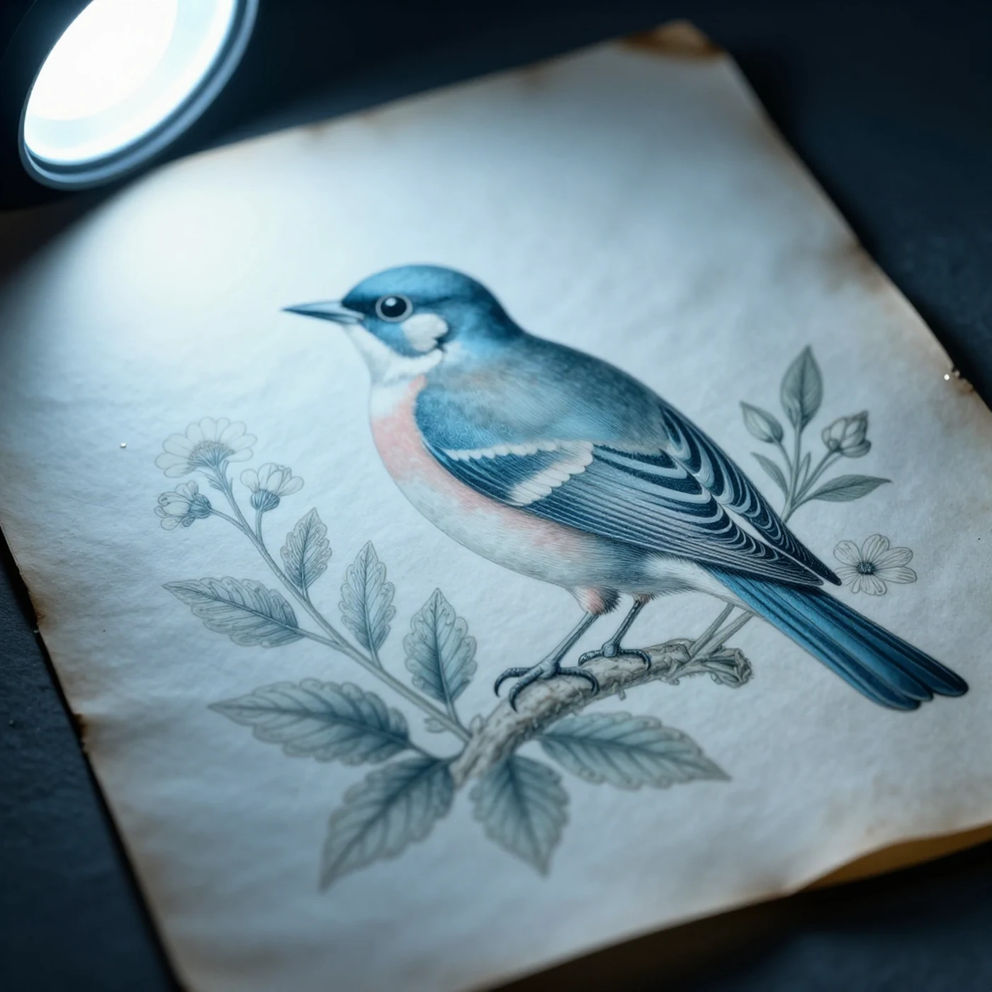 Aged parchment, delicate floral composition 4K — 4K abstract background