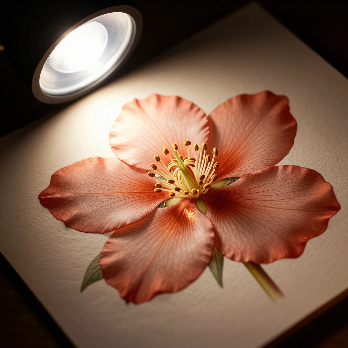 Terracotta Floral Specimen, Volumetric Light 4K — 4K abstract background