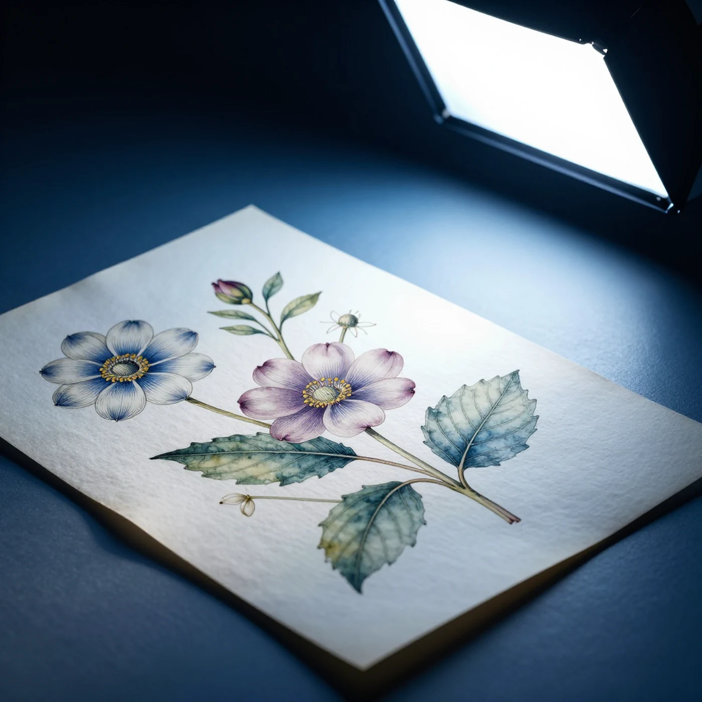 Antique botanical illustration, delicate watercolor 4K — 4K abstract background