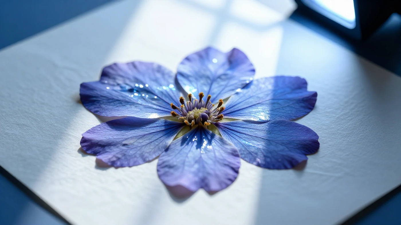 Pressed Flower Specimen, Blue-Violet 8K — 4K abstract background