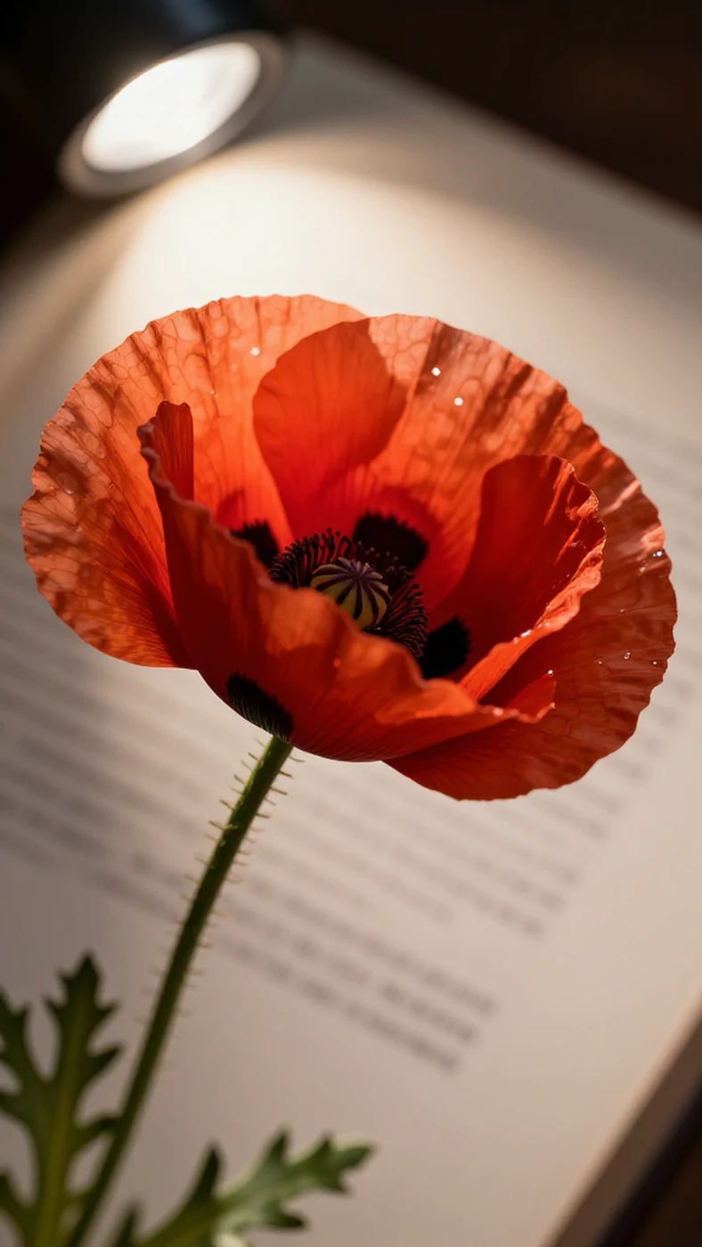 Crimson Poppy, 8K Hyperrealistic Render 4K — 4K abstract background